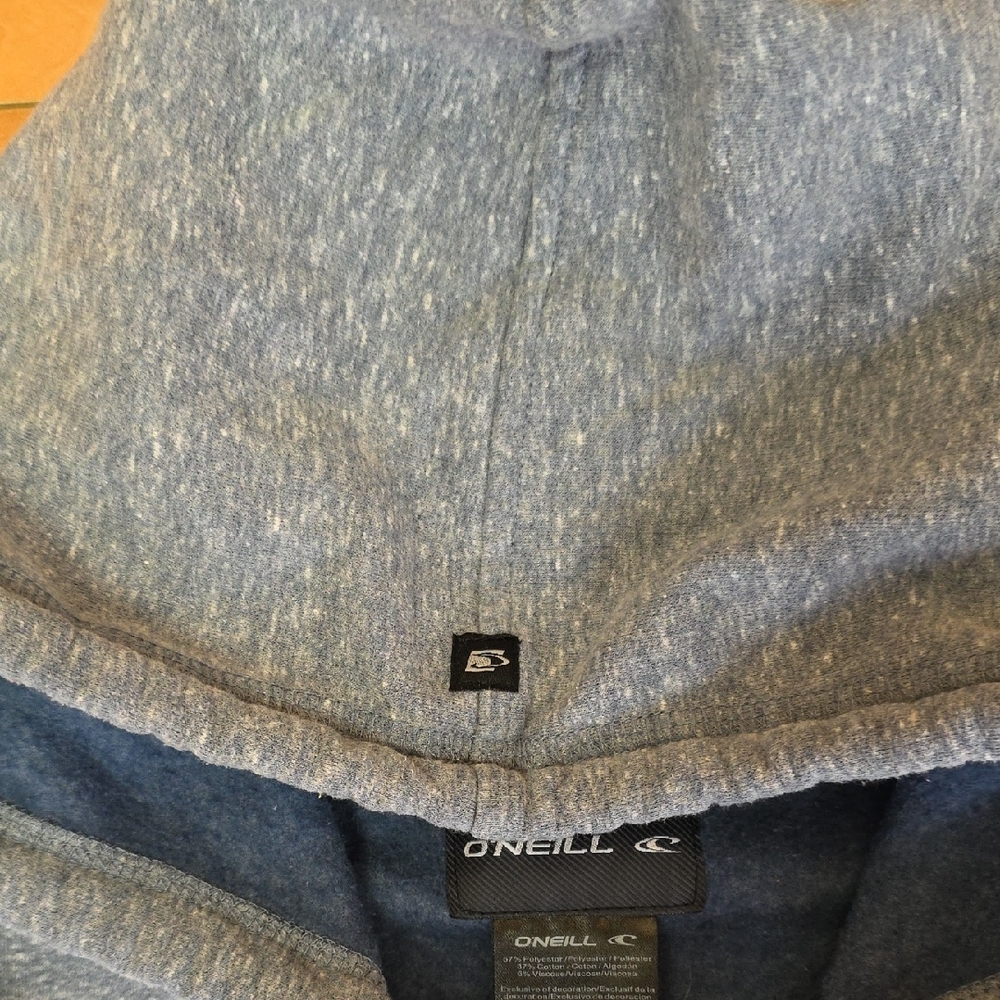 O'Neill Size Large Zip-Up Fleece Sweatshirt Hoodie Heathered Gray Surf - Picture 3 of 14
